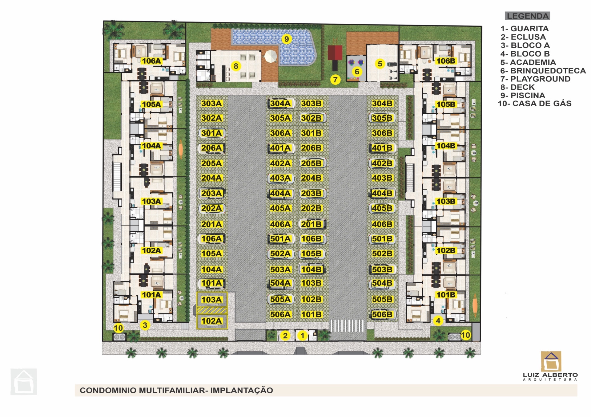 Planta de implantação do Safira II Residencial